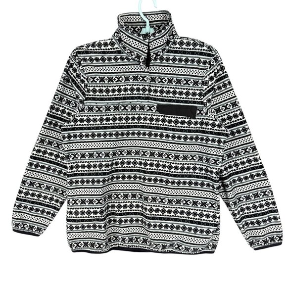 JACHS Womens Outdoor Adventure Pullover Black White Fleece Jacket Sz Medium NWOT - Picture 2 of 10